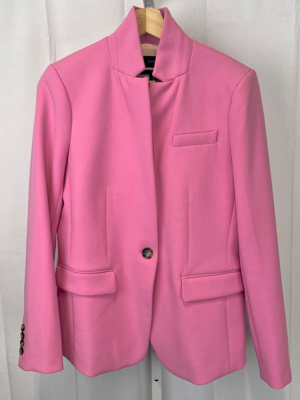 J.CREW Regent Blazer in Four Season Stretch One Button Jacket K5961 Pink Size 6